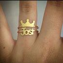 Anel Fost Coroa Ouro 18 Kilates Maciço Peso 2,50 Gramas Aro 1 mm