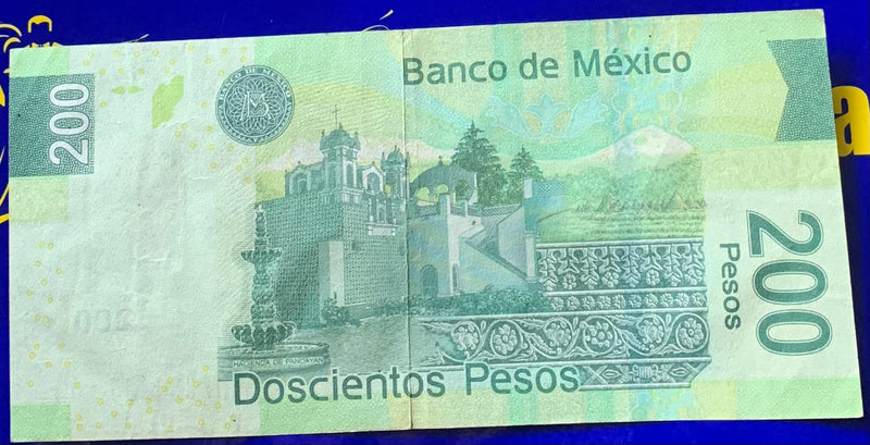 Cédula 200 Pesos México Antigas Coleção