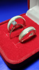 Anel de Compomisso Alianças Fosca Anel Solitário Pedra Zicônias 3 mm Prata 950 Prata 5 mm largura