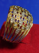 Anel Brilhantes Ouro 18 Kilates Peso 5.70 Gramas 16 mm Topo