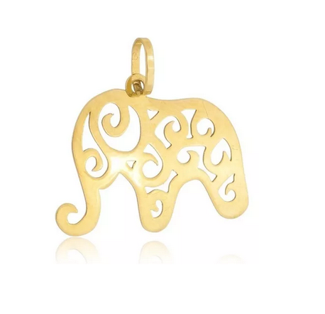 Pingente Elefante Ouro 18 Kilates 1.20 Gramas 15 mm