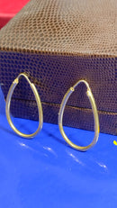 Brinco Tubo Ouro 18 Kilates 2.60 Grama Oval 30 x 20 mm 15 mm Oco