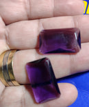 2 Pedras Zircônia Ametista Retangular 20 mm x 15  mm Peso 3.60 Gramas Cada