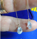 Brincos Coração Ouro 18 Kilates 10,50 Cm Pedra a Corrente de altura Pedra Zircônia 7 x 9 mm Peso 1.90 Gramas