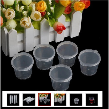 Copos de plástico 25 ML transparente claro alimentos pequenos recipientes molho caixa pacote 20 Potes
