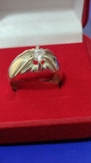 Anel Pé de Cabra Prata 950 Pedra Zircônia 5 mm