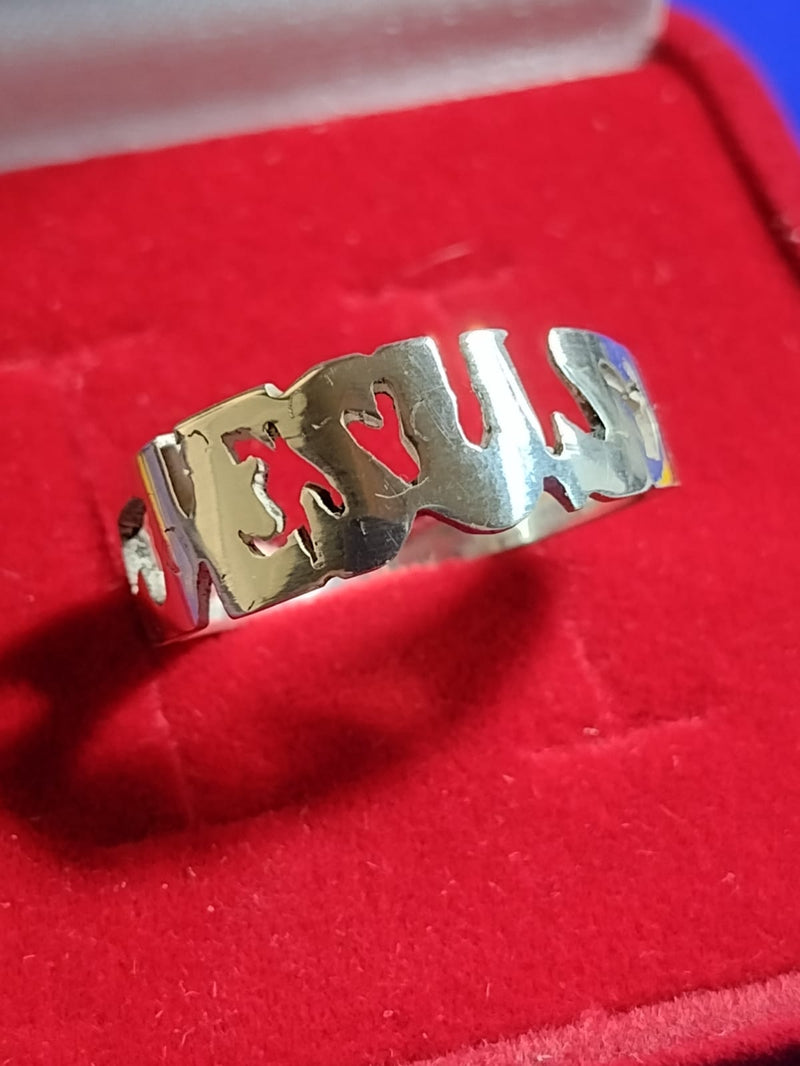 Anel Jesus Prata 950 topo 7 mm Peso 3.40 Gramas Modelos Liso Lindo anel