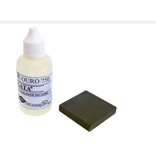 Kit Teste Ouro Prata 950 - Pedra De Toque + Ácido 18k Com 30 ML Testa ouro e Prata