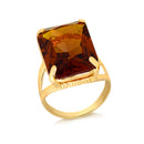 Anel Pedra 20 x 15 mm Zircônia Ouro 18 Kilates Maciço Peso 13 Gramas 1 mm