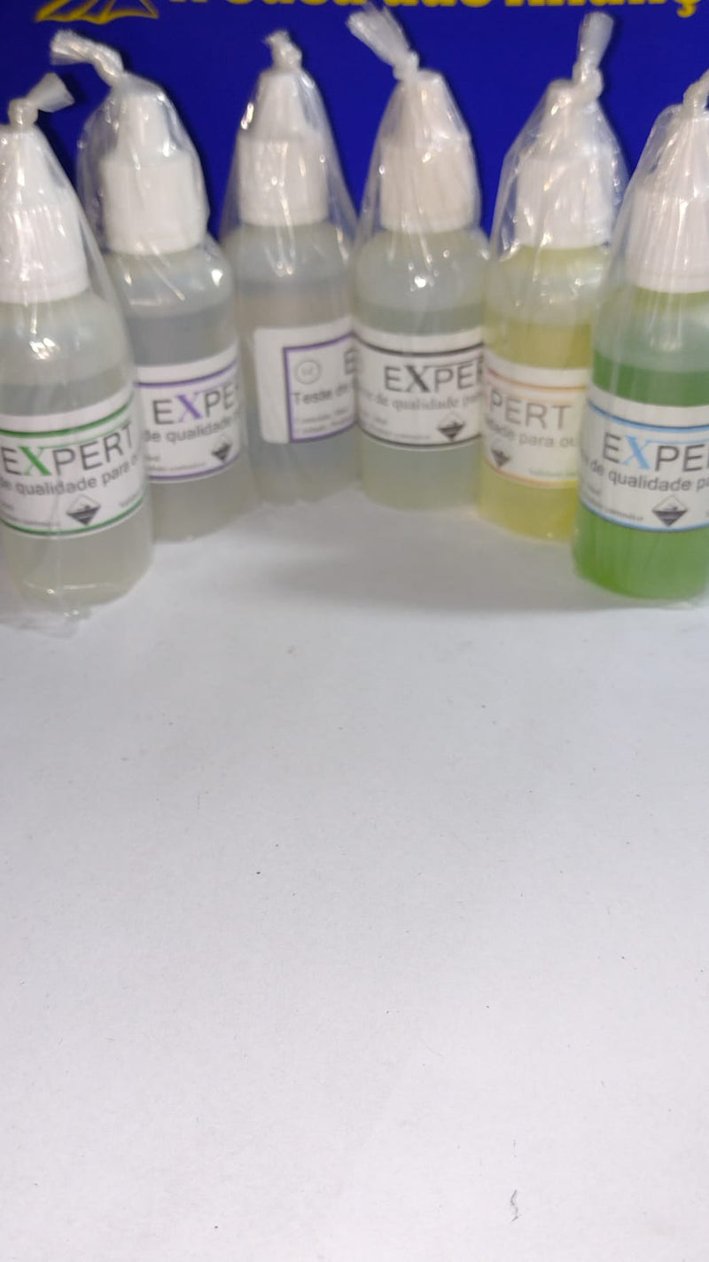 Teste Ouro e Prata 30 ml mais  pedra  Kit Completo Proficional 6 vidros mais Uma pedra de 15 x 15 cm