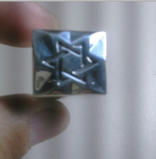 Estrela Davi Anel Prata 950 / Topo 2 Cm X 2 Cm / Aro 10 mm - Maciço /Fechado