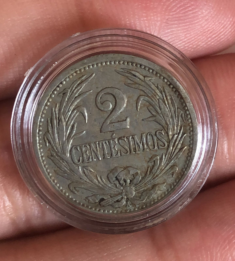 Moeda 2 Centésimos 1909 Uruguay Na Cápsula