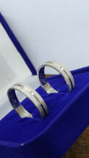 Alianças Namoro Prata 950  Namoro e Cmpromisso 4 mm Fosca com Risco Maciça Risco no meio