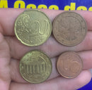 Kit 4 Moedas 1 Cents, 2 Centes, 5 Centes 20 Cents de Euroo