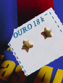 Brincos Infantil Estrelinha Ouro 18 Kilates Peso 0.30 Grama 4.50 mm