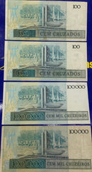 7 Cédulas Banco Central do Brasil Antigas Coleção Nova e Raras