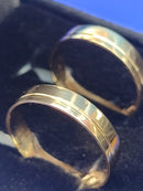 Aliança Par Reta com Risco Ouro 18 kilates 6 Gramas 5 mm Lisa