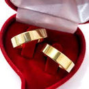 Alianças Noivado Ouro 18 Kilates Casamento Casal Maciça 5 mm 5.50 Gramas Maciça