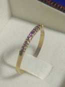 Anel Meia Aliança Rubi Pedra 0.50 mm Peso 1.10 Grama Ouro 18 Kilates