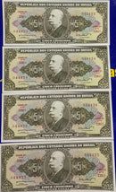 4 Cédulas Cruzeiro Brasil Antigas Coleção