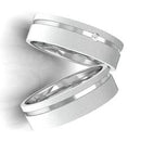 Par de Aliança Compromisso Com 4.50 Mm Prata 950 De Lei