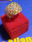 Anel Brilhantes Ouro 18 Kilates Peso 5.70 Gramas 16 mm Topo