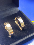Aliança Par Reta com Risco Ouro 18 kilates 6 Gramas 5 mm Lisa