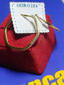 Brincos Argolas Sextavadas 23 mm Gotas Ouro 18 Kilates  1.90 Gramas