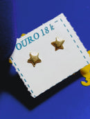Brincos Infantil Estrelinha Ouro 18 Kilates Peso 0.30 Grama 4.50 mm