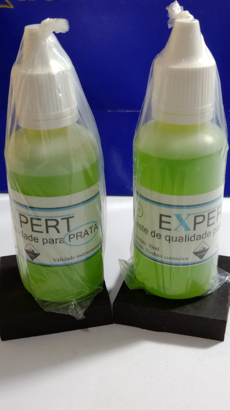 Teste prata 2 Vidros Teste 30 Ml + 2  ´Pedras de 3.80 Cm x 3.80 Cm