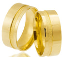 Par Aliança Novado e Casamento Ouro 18 Kilates  Anatômicas