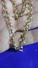 Gargantilha Elos Português 5 Mm Ouro 18k / Oco/11 Gr 45 Cm