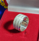 Uma Alianças Reta Com 2 Ricos e Foscas Compromisso Namoro Prata 950 Fosca 10 mm Unidade