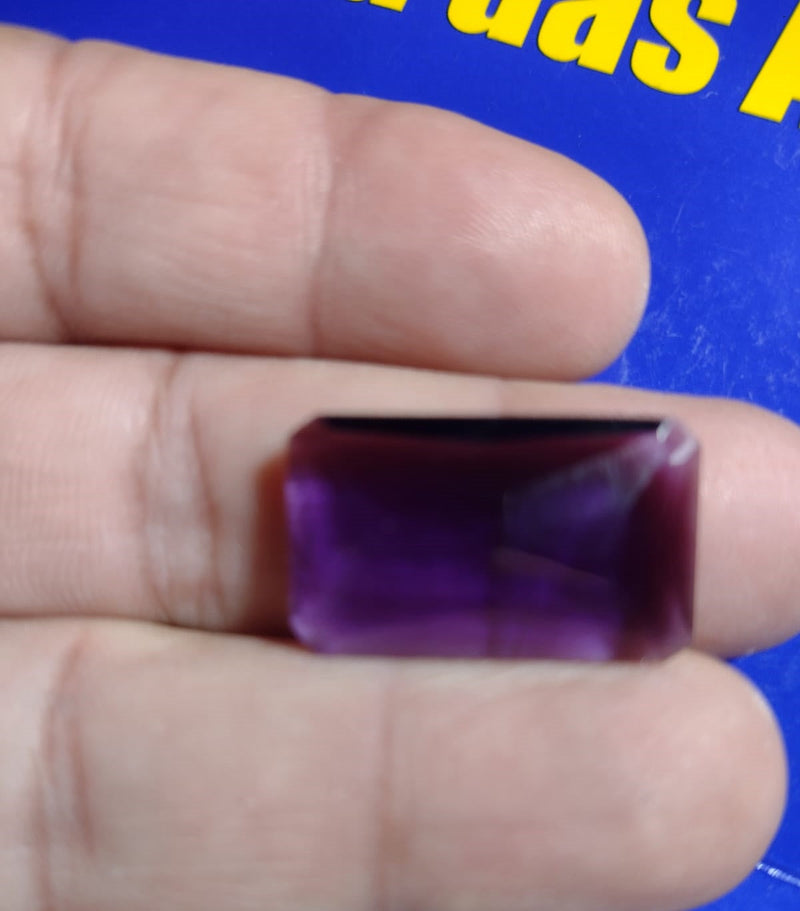 2 Pedras Zircônia Ametista Retangular 20 mm x 15  mm Peso 3.60 Gramas Cada