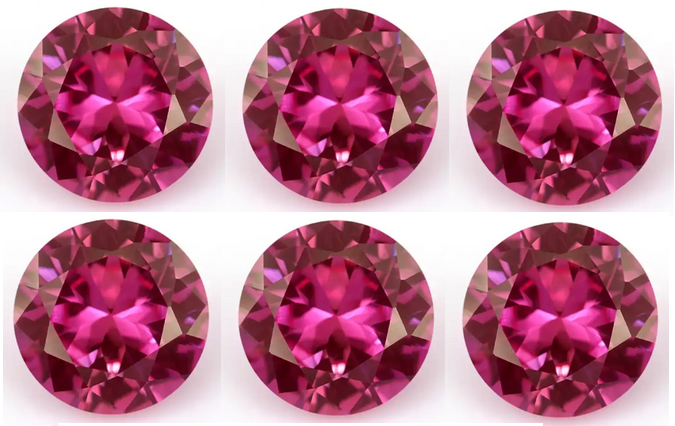 6 Pedras Zircônia Cor Laranja 10 mm Para Anel, Brincos, Pingente
