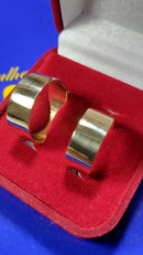 Alianças Noivado Casamento  Retas Lisas Larga Ouro 18 Kilates Alianças Brilhosas 10 Gramas 8 mm