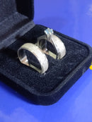 Trio Par Alianças e Anel Namoro Compromisso Prata 950 de lei 5 mm