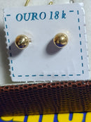 Brinco Bola Ouro 18 Kilates 4 mm