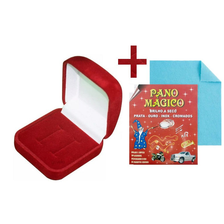 kit Flanela para polir alinças e ou  joias  mais uma Caixinhas De Veludo Para Alianças