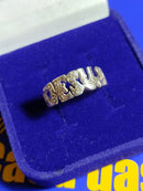 Anel Jesus Prata 950 topo 7 mm Peso 3.40 Gramas Modelos Fosco Lindo anel