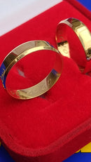 Par Alianças 18 K com Kina Noivado Casamento Ouro 18 Kilates 8.00 Gramas 6 mm Maciça