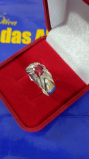 Anel Pé de Cabra Prata 950  Pedra Zircônia 6 mm Todas Cores