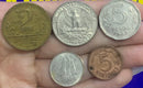 Kit 5 Moedas Brasil e Estados Unidos Dolar