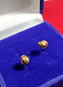 Brincos 10 mm 2 Cores Ouro 18 Kilates Peso  1.80 Gramas