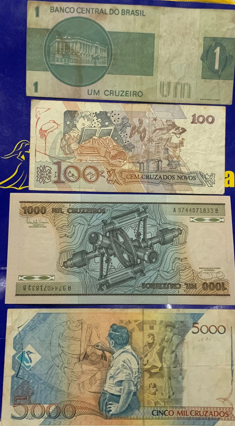 7 Cédulas Banco Central do Brasil Antigas Coleção  Nova, Raras e Colecionáveis