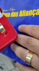 Par Alianças Com Ouro 18 Kilates Noivado Casamento Bodas 10 mm 12 Gramas Maciço Polidas Resistente