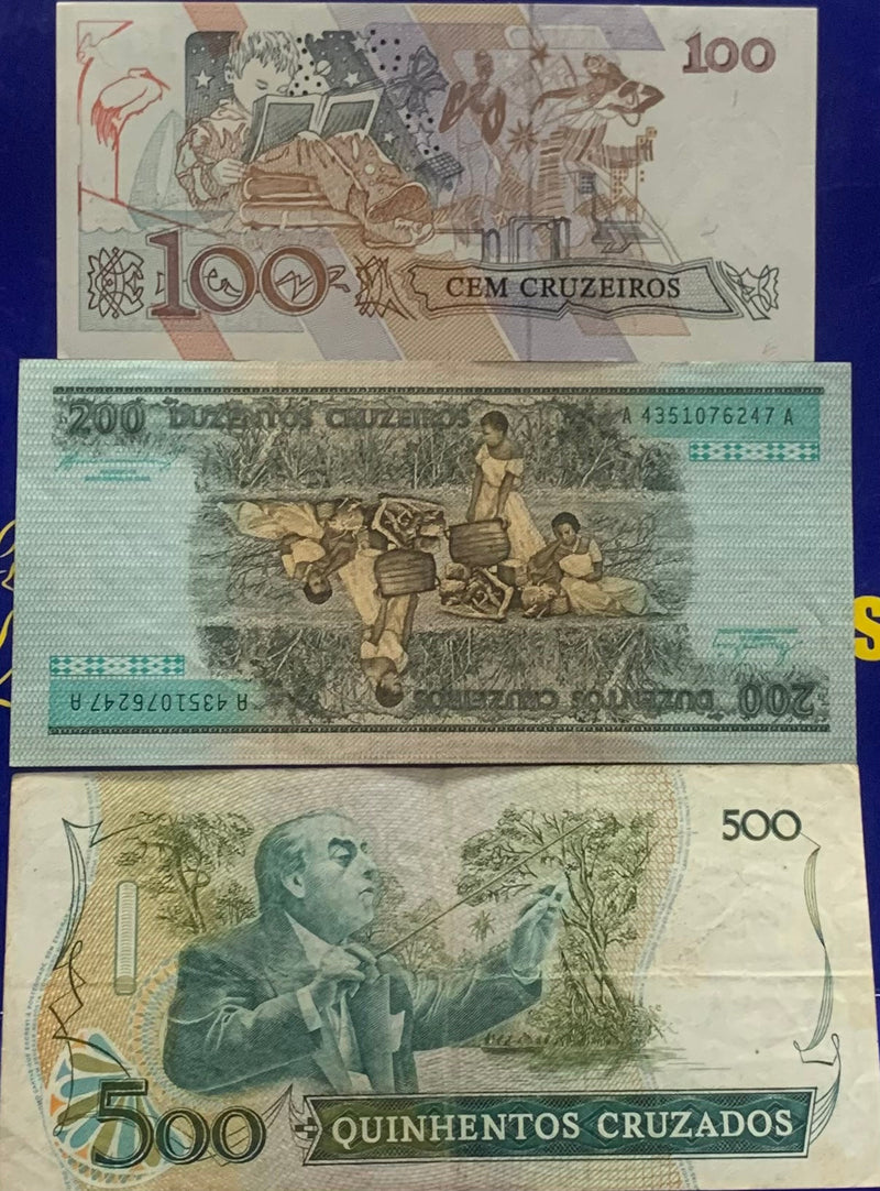 6 Cédulas Antigas Coleção Nacionais Antigas Coleção  Novas