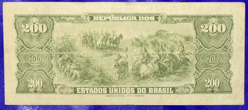 Cédula 200 Primeira Estampa Cruzeiros Estados Unidos do Brasil