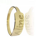 Anel Ouro 18 Kilates Com Nomes Aro 1 mm topo 2 mm Todos os Nomes