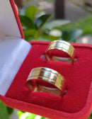Aliança Retas Ouro 18 kilates Par 10,20 Gramas Com Risco 8 mm